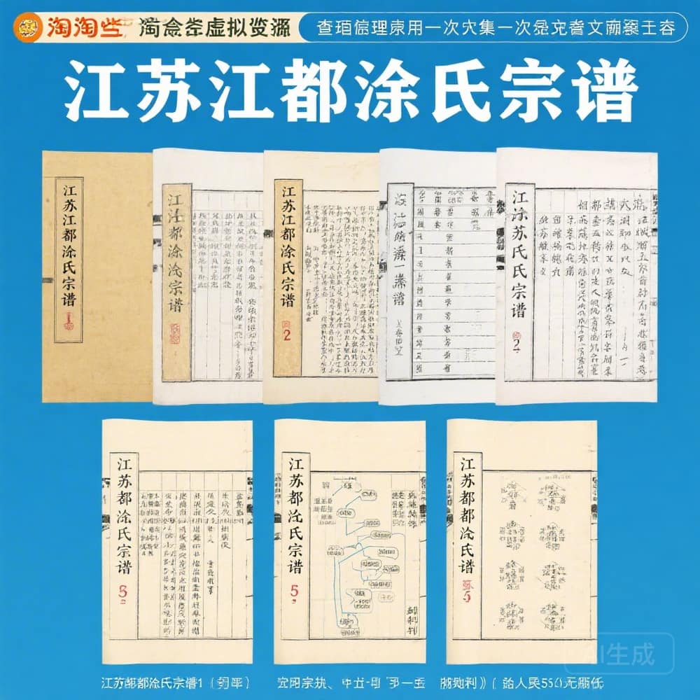 江苏江都涂氏宗谱 完整5卷文档合集