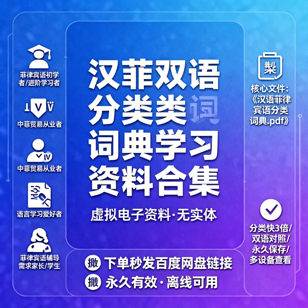 汉菲双语分类词典学习资料合集