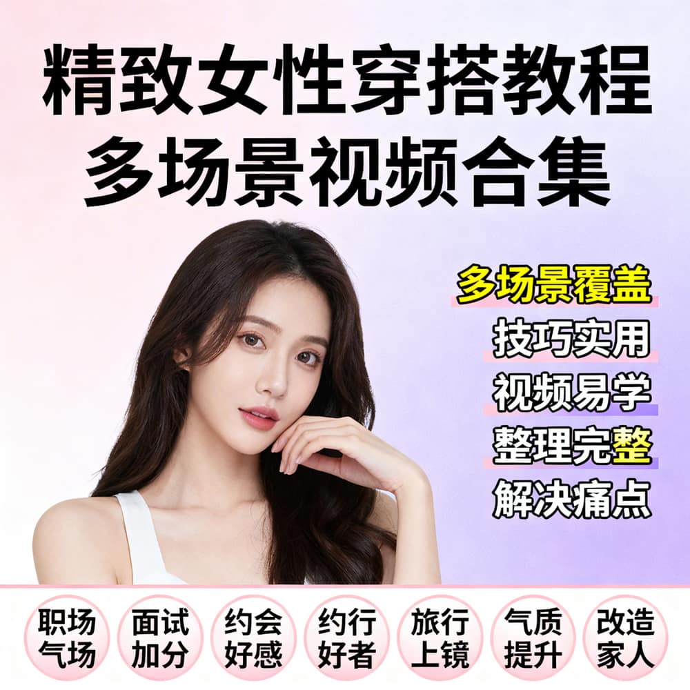 精致女性穿搭教程 多场景视频合集