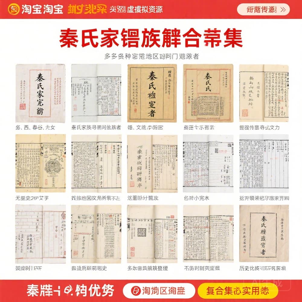 秦氏家谱族谱合集 多地区完整资料