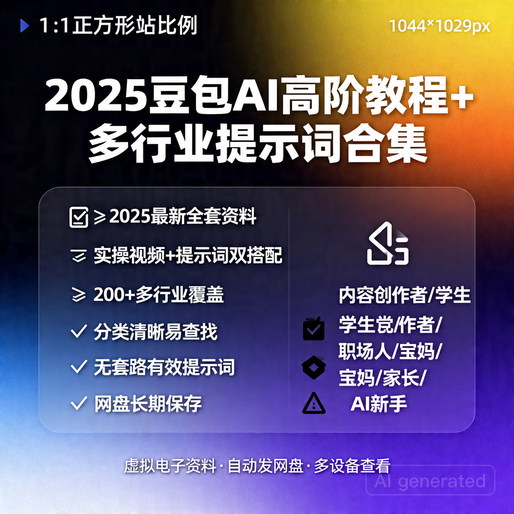2025豆包AI高阶教程+多行业提示词合集