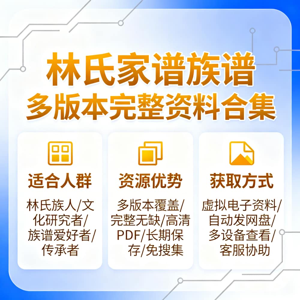 林氏家谱族谱 多版本完整资料合集